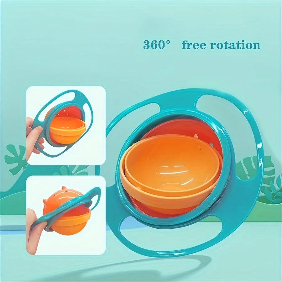 Kids Gyro Snack Bowl – Less‑Mess Spill‑Resistant Bowl for Toddlers