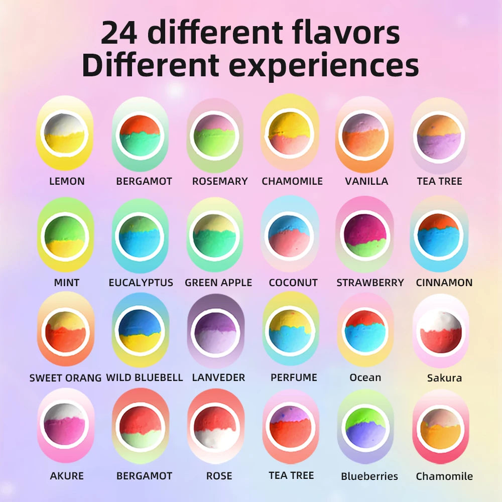 Rainbow Fizz & Find Bath Bombs – 24 Kids Surprise Toy Set