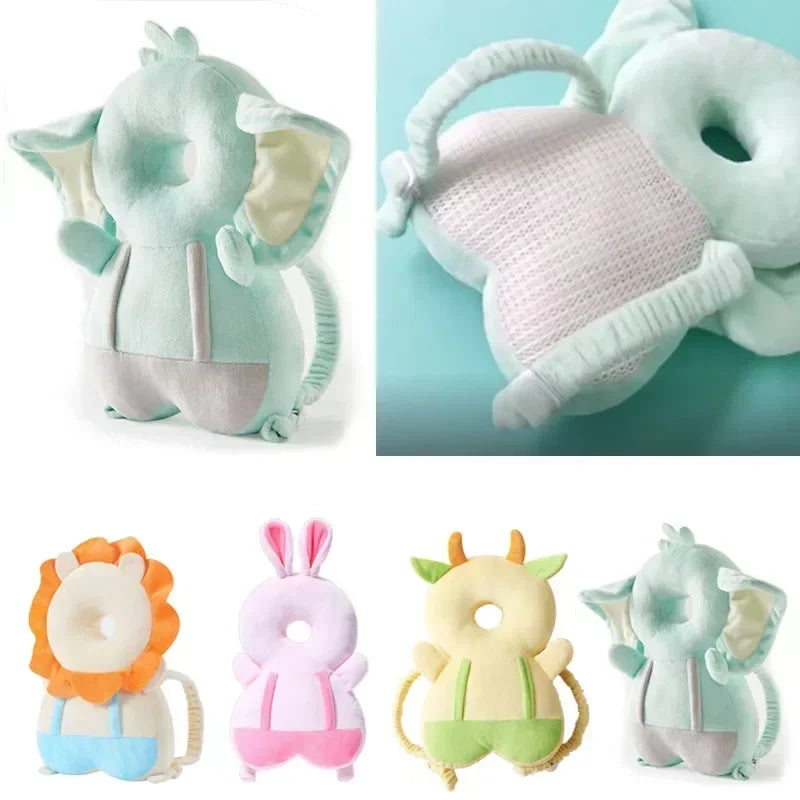 Baby Head Protector Pillow – Cartoon Animal Anti‑Fall Cushion Backpack