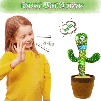 Dancing Talking Cactus Plush – LED Singing & Voice‑Repeat Toy