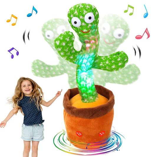 Dancing Talking Cactus Plush – LED Singing & Voice‑Repeat Toy