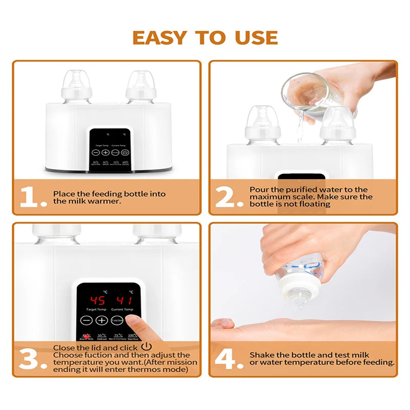 2‑in‑1 Baby Bottle Warmer & Steam Sterilizer for Breast Milk and Formula