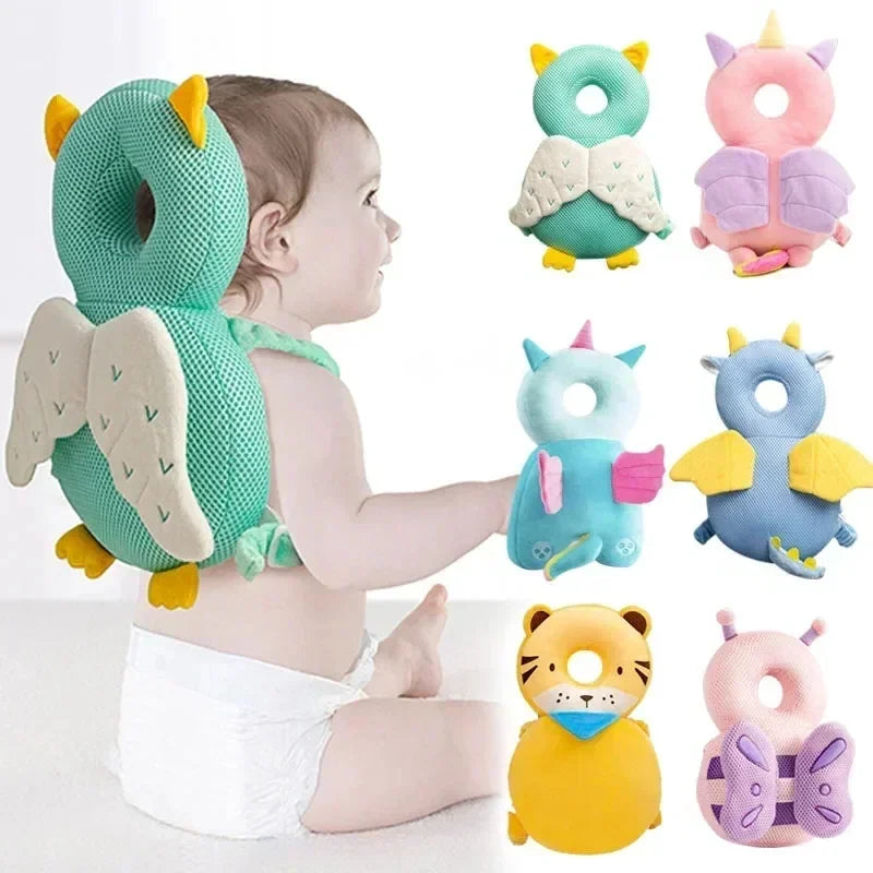 Baby Head Protector Pillow – Cartoon Animal Anti‑Fall Cushion Backpack