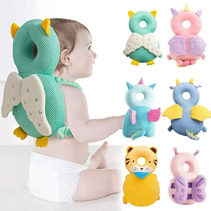 Baby Head Protector Pillow – Cartoon Animal Anti‑Fall Cushion Backpack