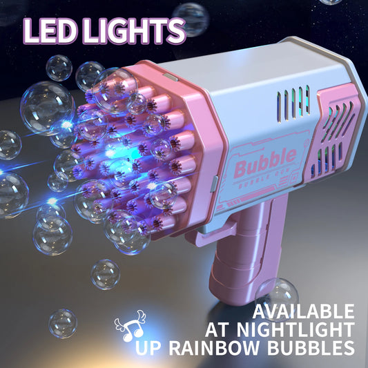 Kids 40‑Hole LED Bubble Blaster – Automatic Bubble Gun Toy