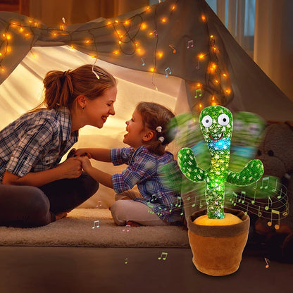 Dancing Talking Cactus Plush – LED Singing & Voice‑Repeat Toy