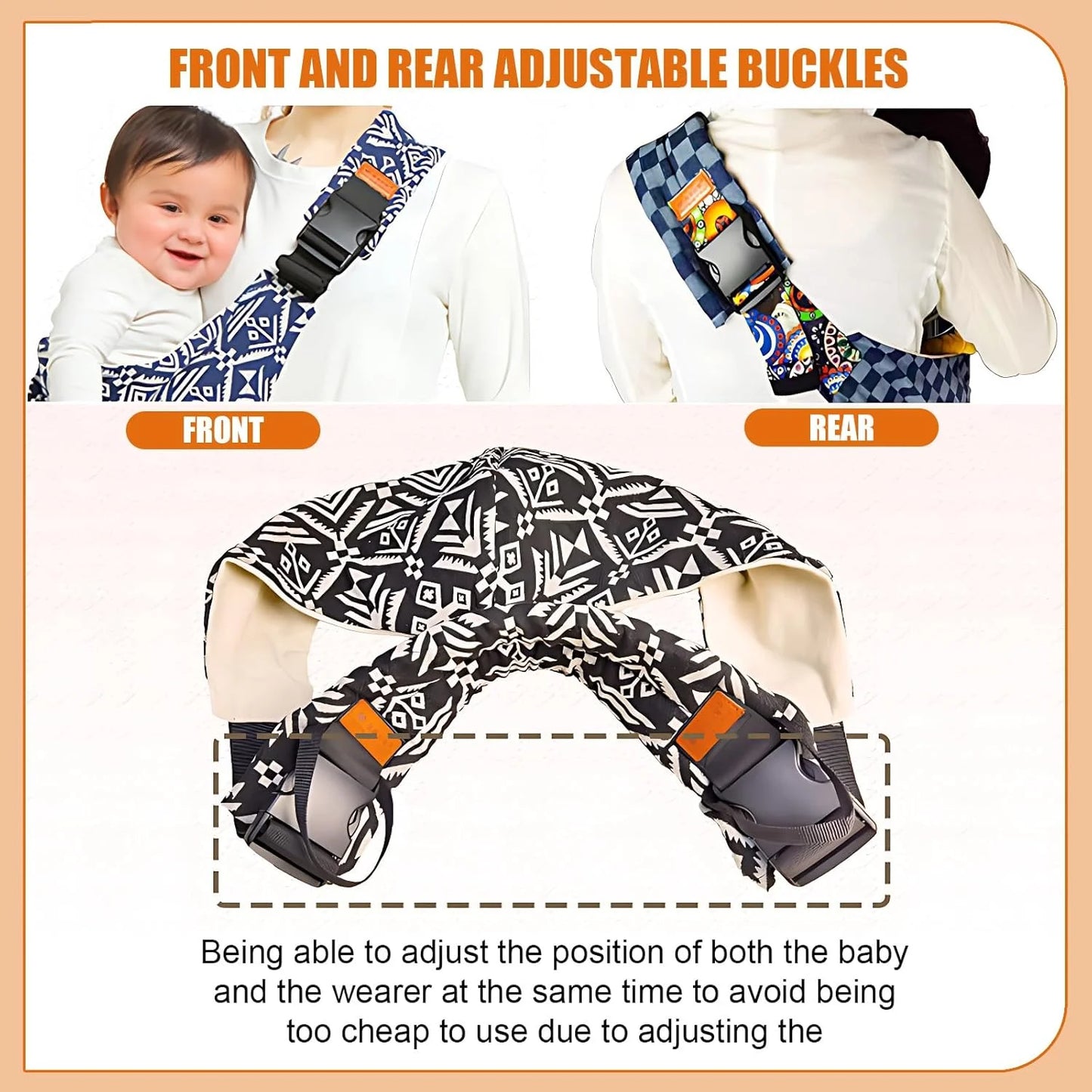 Lightweight Crossbody Baby Carrier Sling – Adjustable Hip Seat