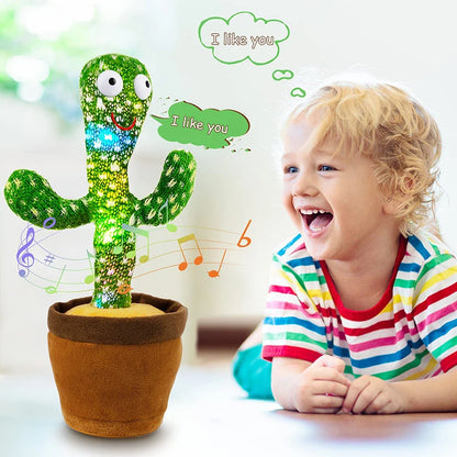 Dancing Talking Cactus Plush – LED Singing & Voice‑Repeat Toy