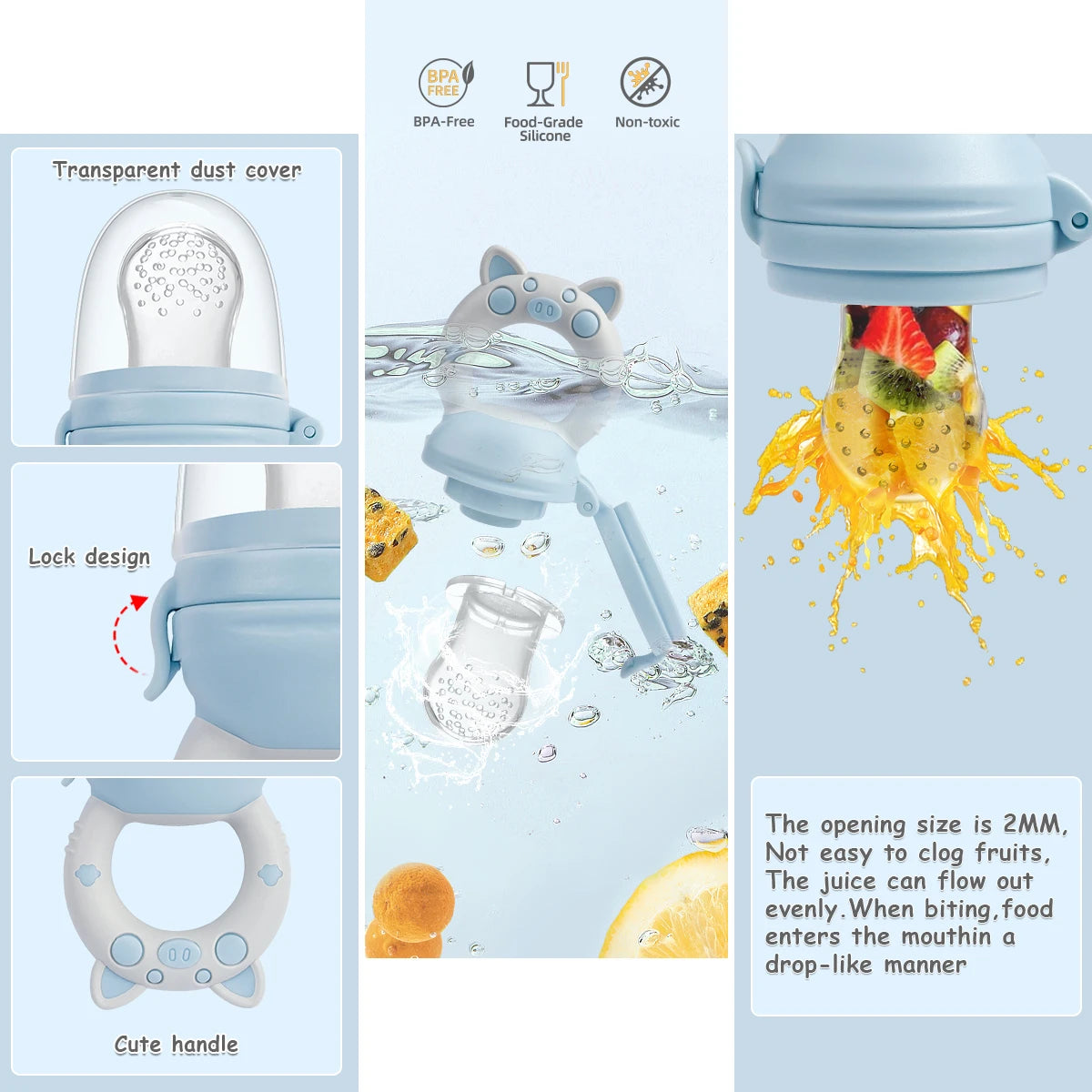 Silicone Baby Fruit Feeder Pacifier – Teething & First Foods
