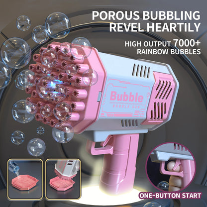 Kids 40‑Hole LED Bubble Blaster – Automatic Bubble Gun Toy