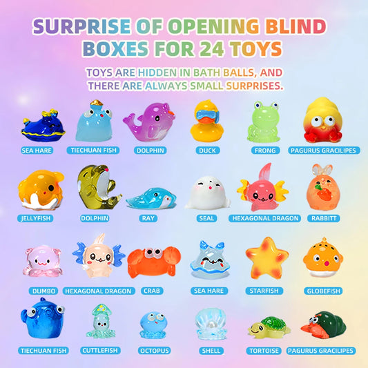 Rainbow Fizz & Find Bath Bombs – 24 Kids Surprise Toy Set