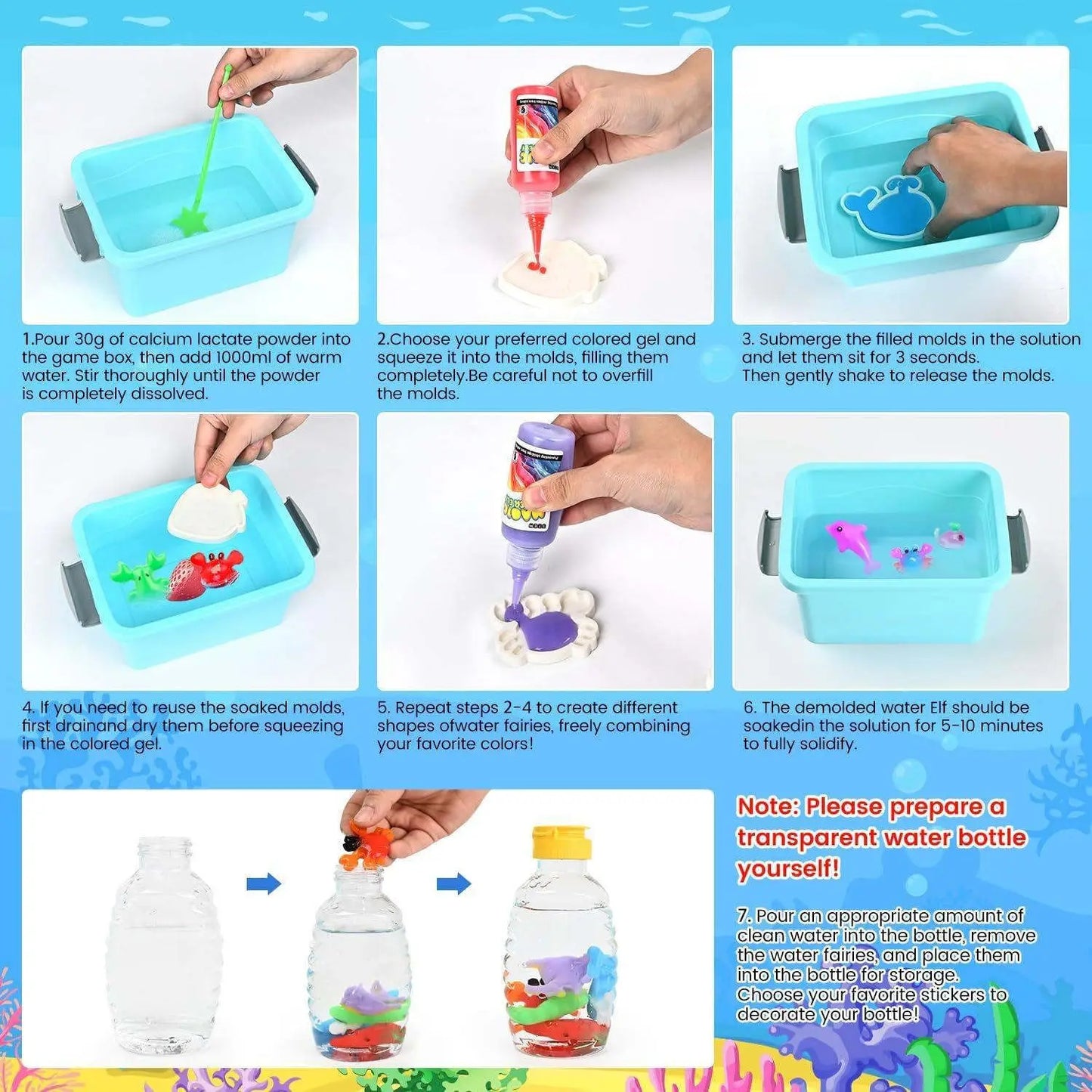 Magic Water Gel Art Kit – DIY 3D Squishy Creatures STEM Set