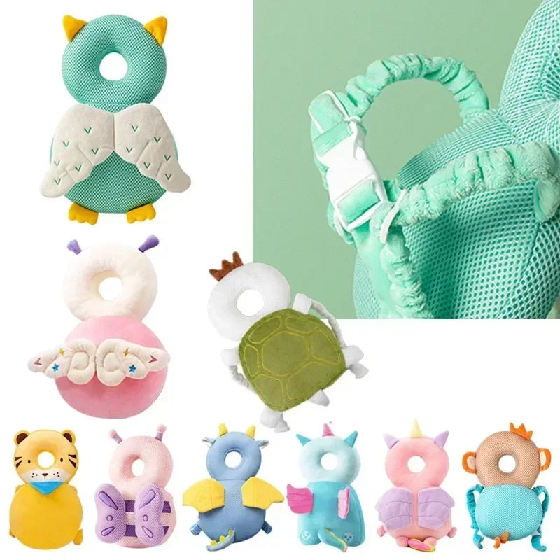 Baby Head Protector Pillow – Cartoon Animal Anti‑Fall Cushion Backpack