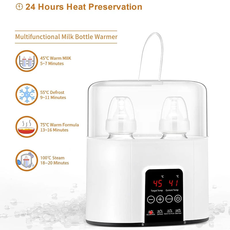 2‑in‑1 Baby Bottle Warmer & Steam Sterilizer for Breast Milk and Formula