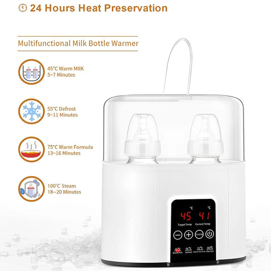 2‑in‑1 Baby Bottle Warmer & Steam Sterilizer for Breast Milk and Formula