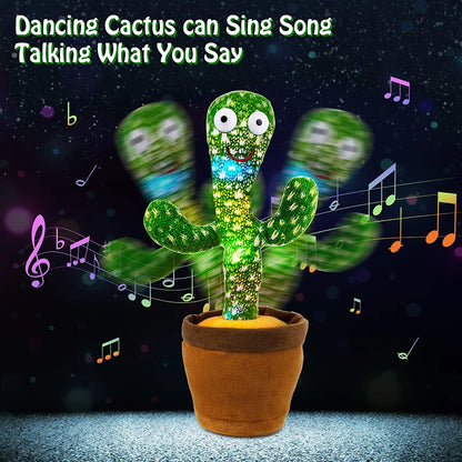 Dancing Talking Cactus Plush – LED Singing & Voice‑Repeat Toy