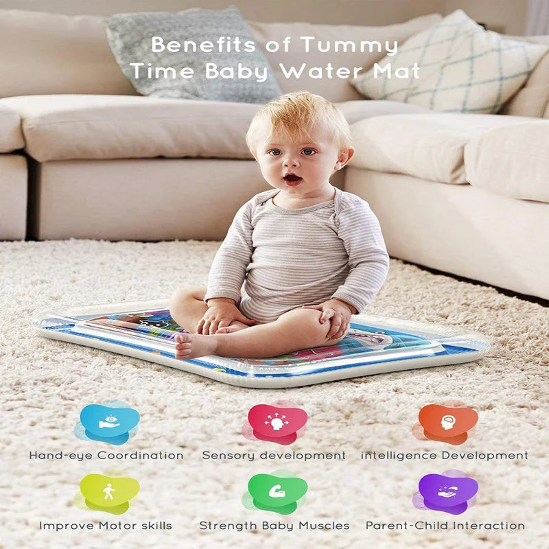 Baby Tummy Time Water Play Mat – Inflatable Sensory Pad