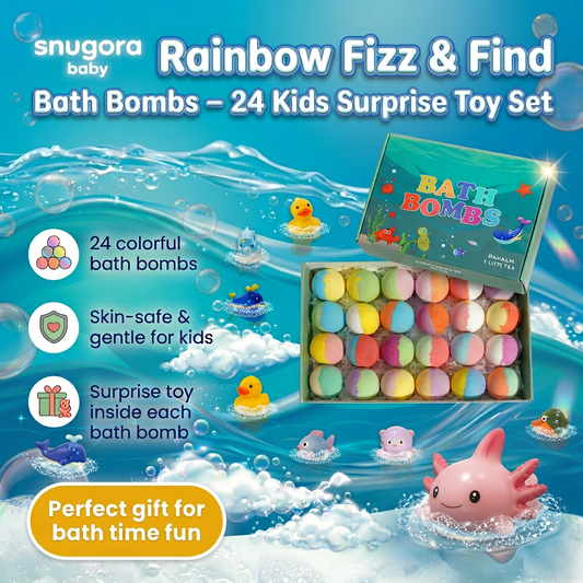 Rainbow Fizz & Find Bath Bombs – 24 Kids Surprise Toy Set